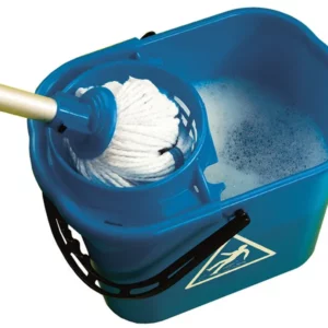 Blue Plastic Mop Bucket with Wringer 15lt 