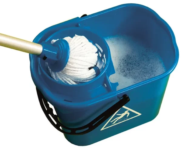 Blue Plastic Mop Bucket with Wringer 15lt 