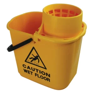 Yellow Plastic Mop Bucket with Wringer 15lt