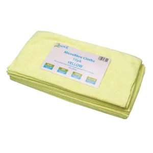2Work Yellow 400 x 400mm Microfibre Cloth (10 Pack)