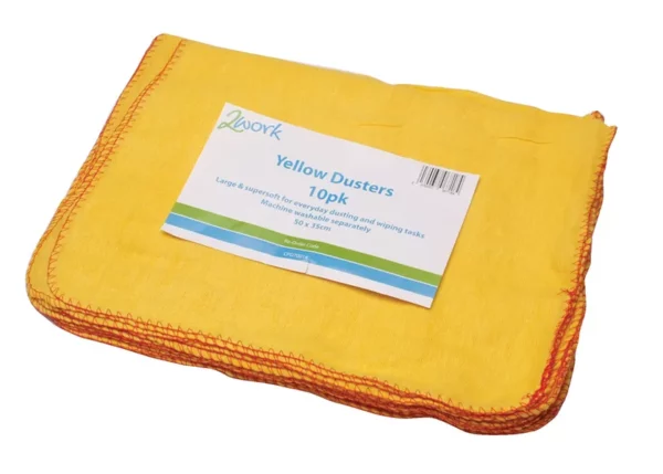 2Work Yellow Duster 508 x 355mm (10 Pack)
